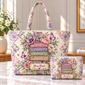 Pastel Floral Butterfly Personalized Quilted Shoulder Bag & Storage Bag