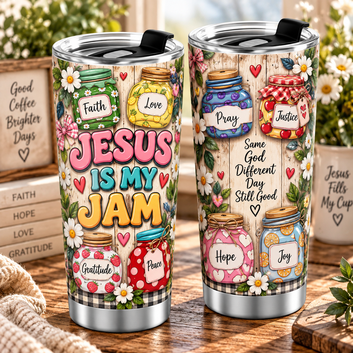 Jesus Is My Jam Mason Jars Faith Love Normal Tumbler