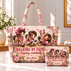 Pink Cowgirl Ponies Personalized Quilted Shoulder Bag & Storage Bag
