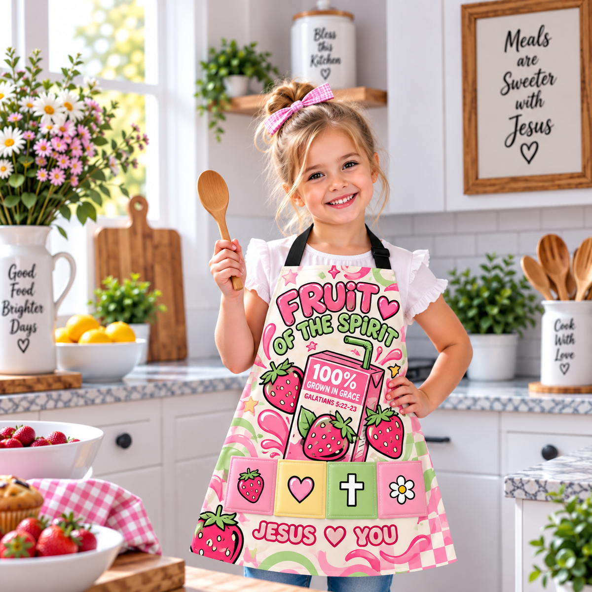 Fruit of the Spirit Strawberry Kids Apron