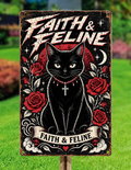 Faith & Feline Metal Sign