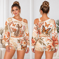 Dry Bones Come to Life One-Shoulder Top and Shorts Set