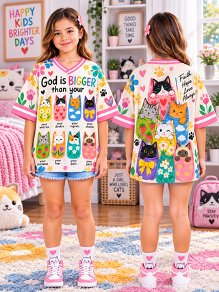God Is Bigger Than Your Worries Kids T-Shirt Jersey