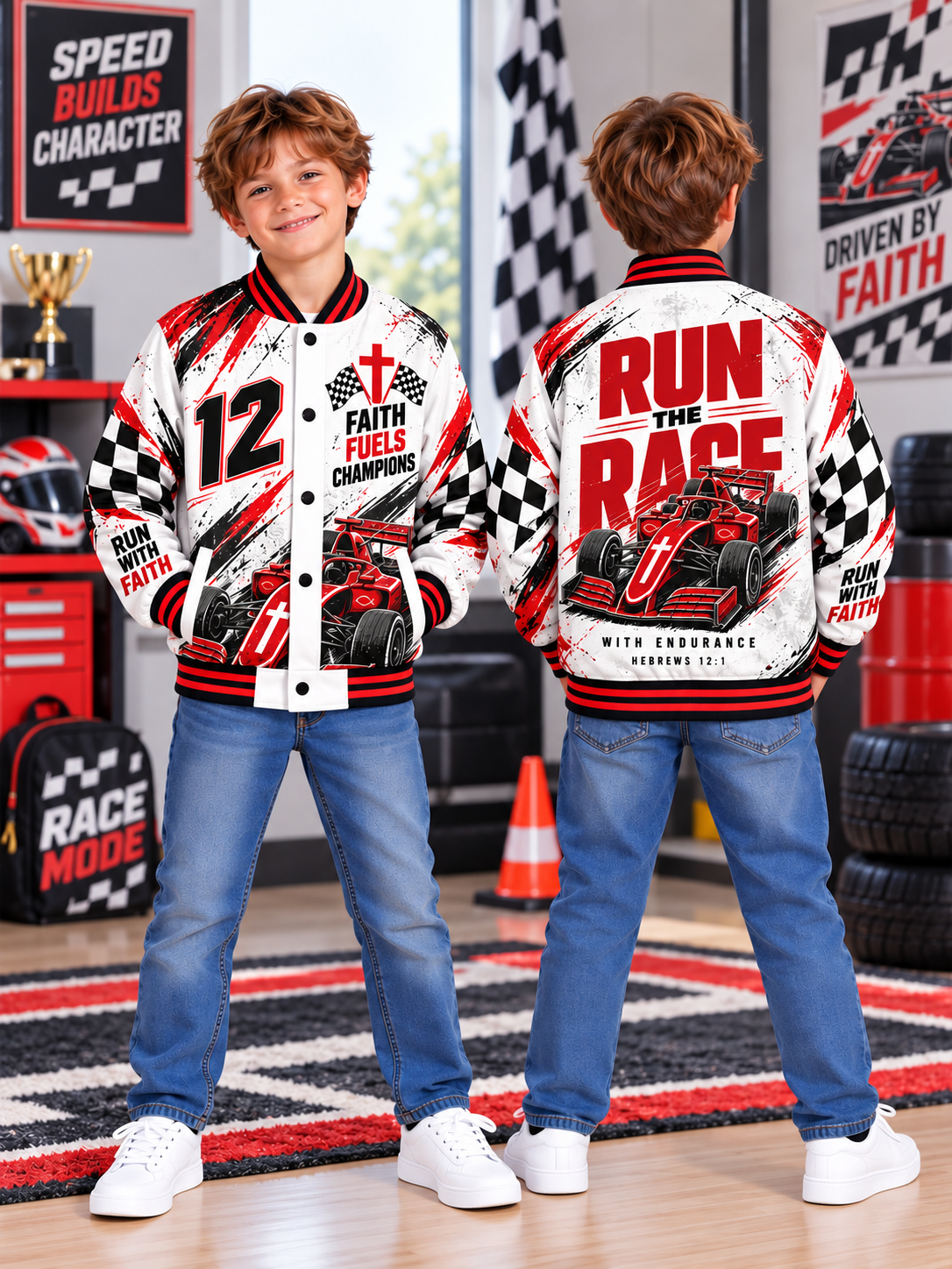 Run The Race Endurance Kids Baseball Jacket