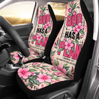 God Has A Plan Floral Car Seat Covers