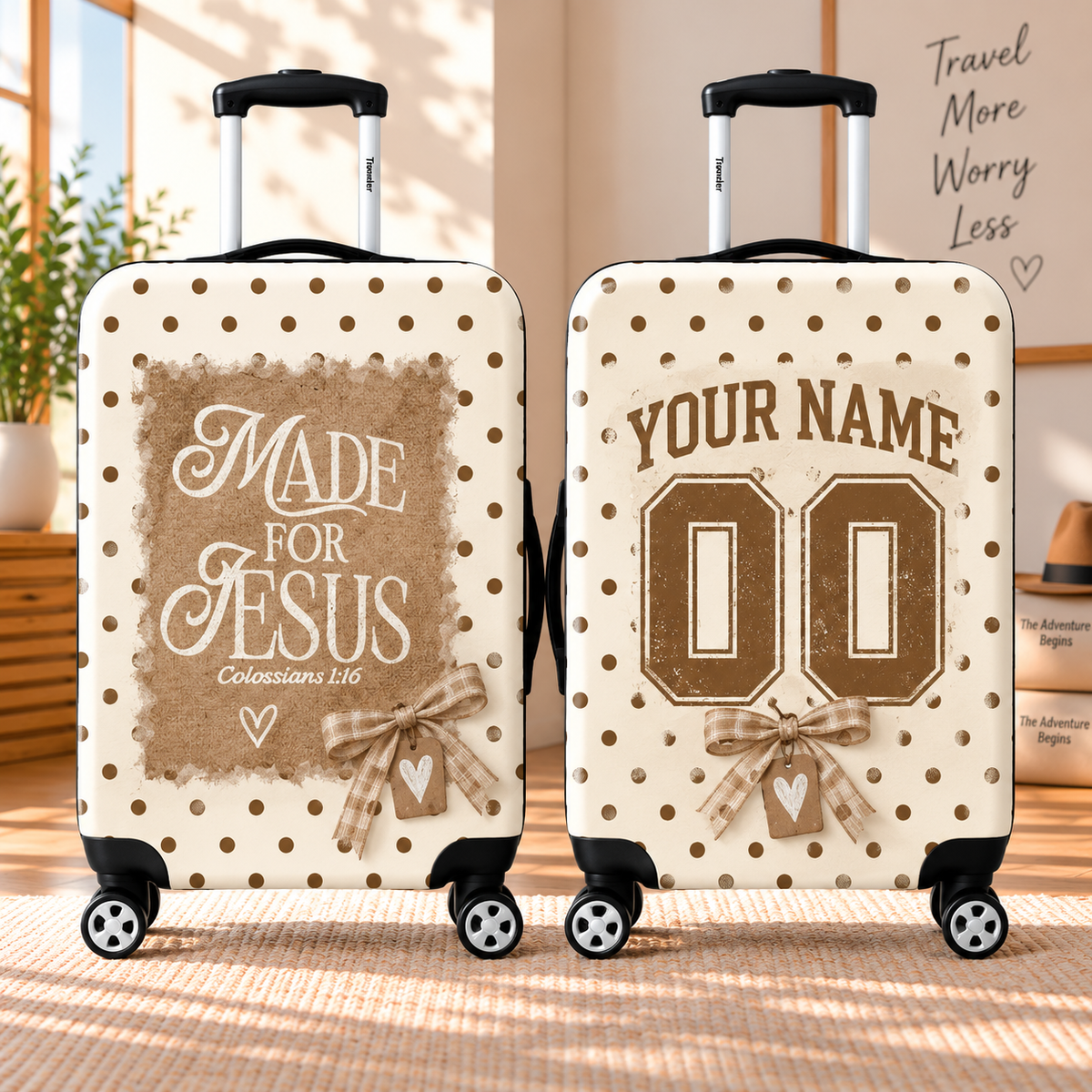 Made for Jesus Personalized Luggage Cover