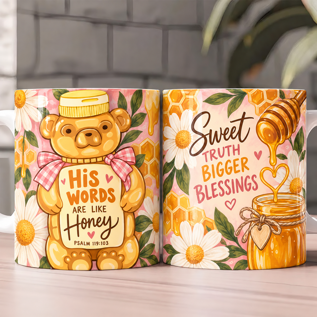 His Words Are Like Honey Pink Coffee Mug