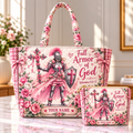 Pink Rose Warrior Personalized Quilted Shoulder Bag & Storage Bag