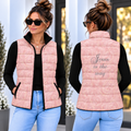 Blush Pink Scroll Down Puffer Vest