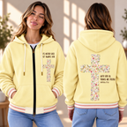 Butter Yellow Floral Zip-up Baseball Jacket