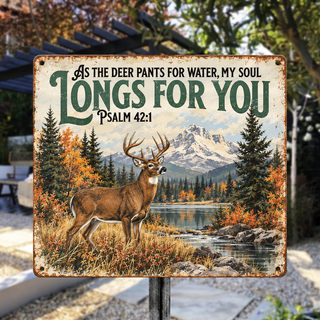 As The Deer Longs For You Psalm 42:1 Metal Sign