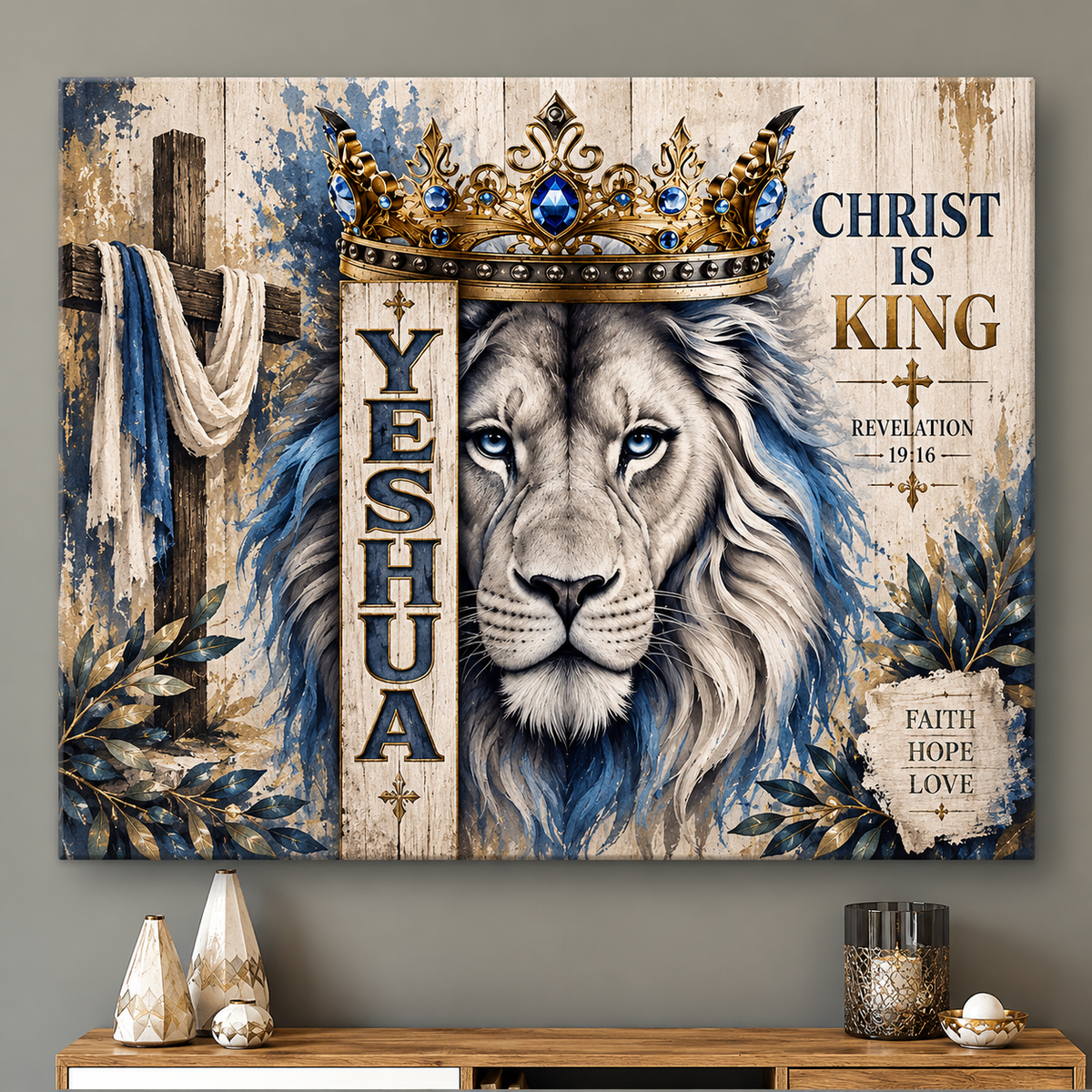 Christ Is King Yeshua Lion Of Judah Canvas