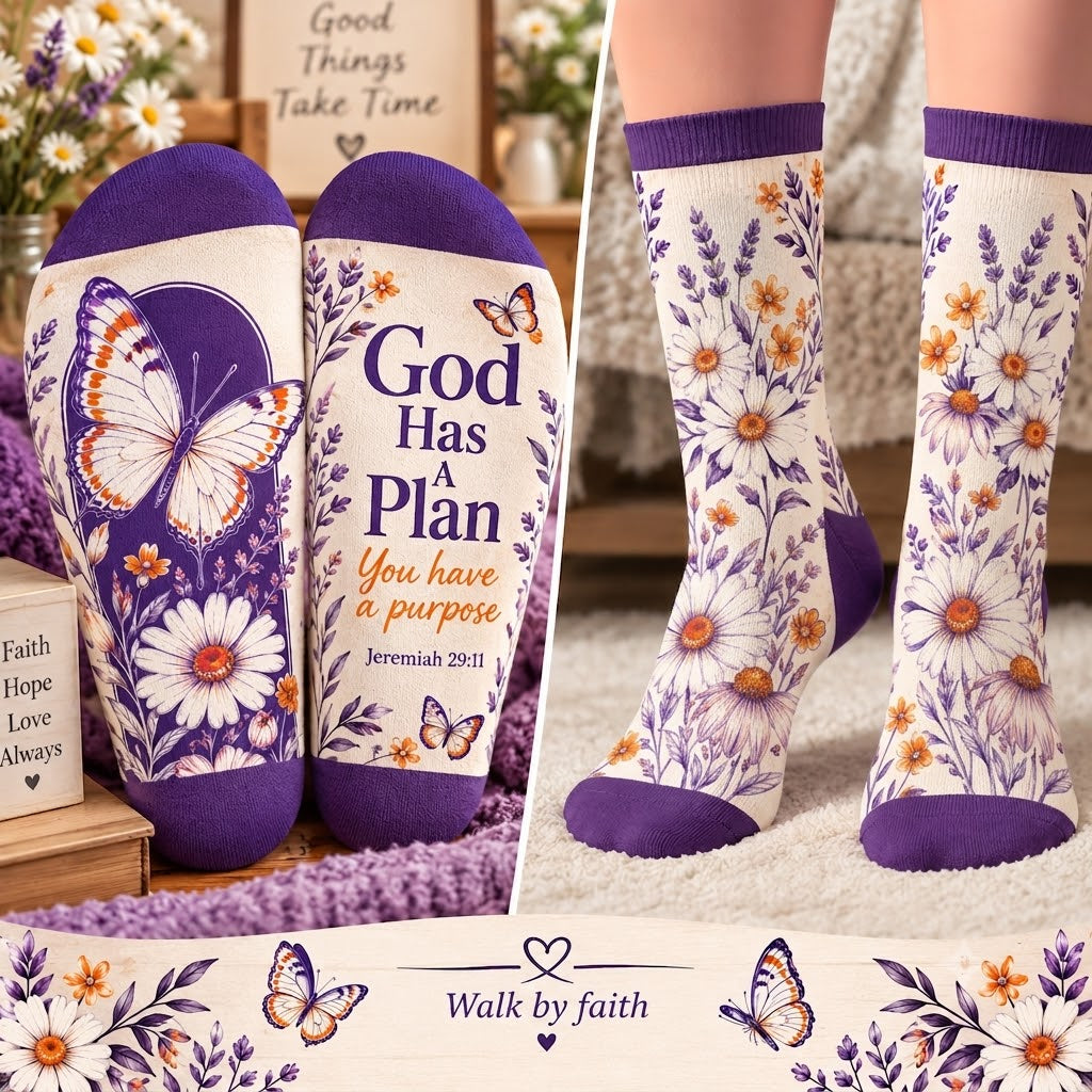 God Has a Plan Mid-Tube Socks