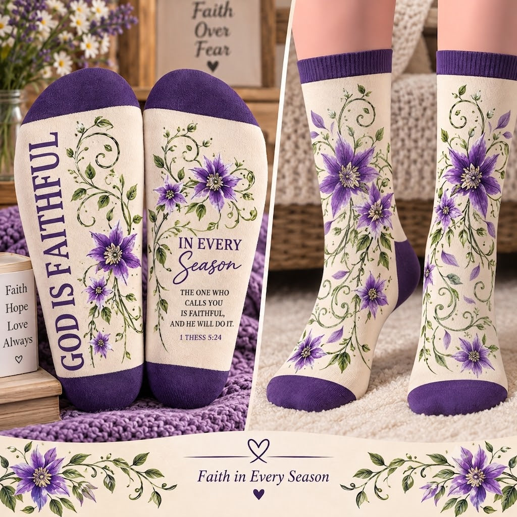 God Is Faithful In Every Season Mid-Tube Socks