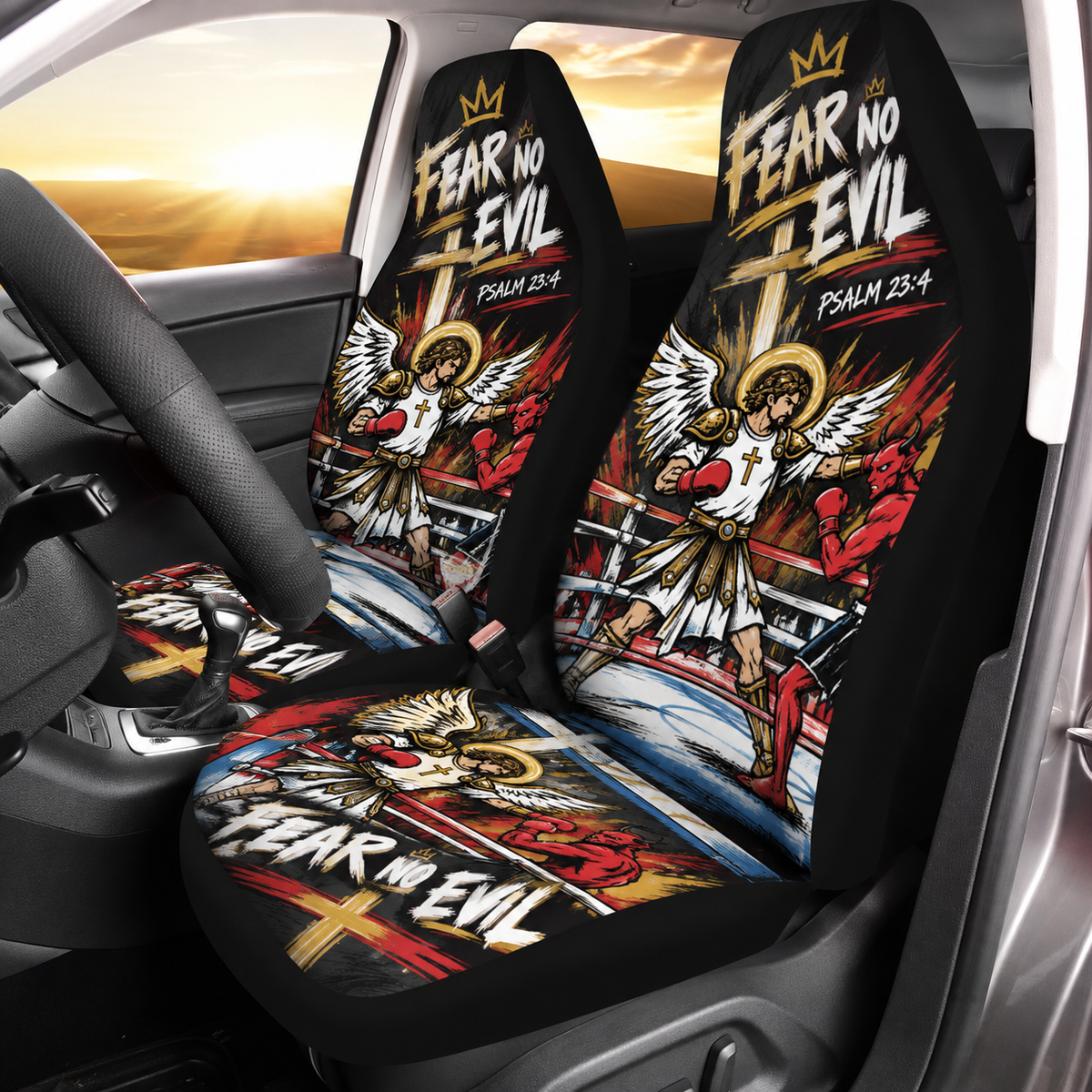 Fear No Evil Angel Car Seat Covers