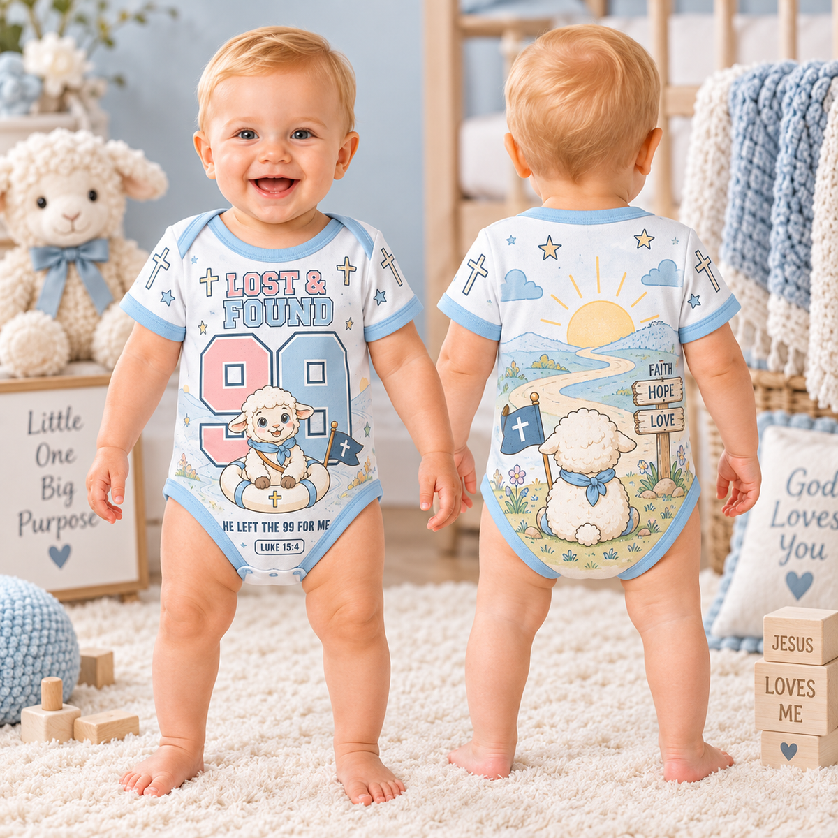 He Left The 99 Lamb Baby Bodysuit
