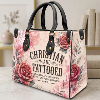 Christian And Tattooed PU Leather Handbag