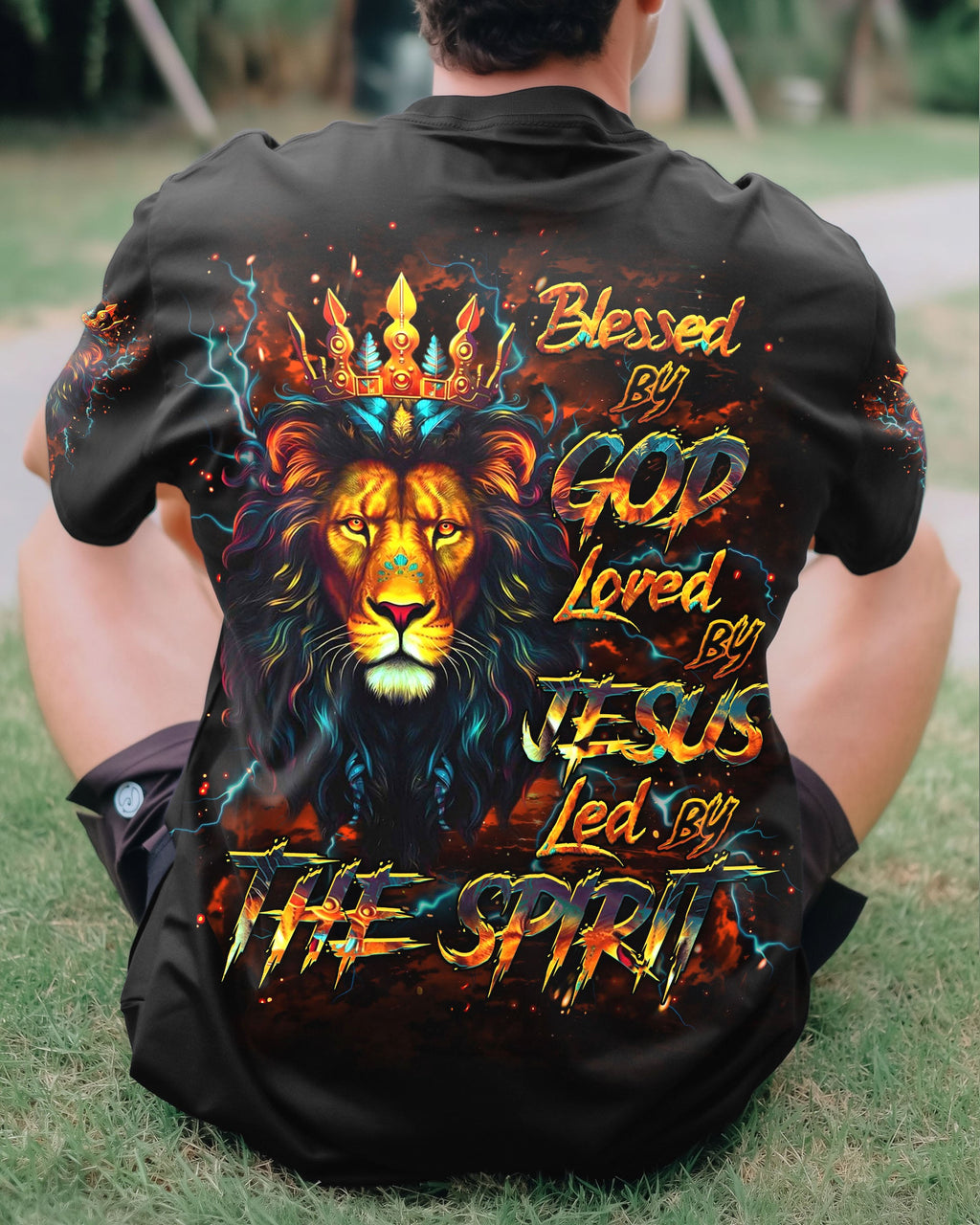 Blessed By God Loved By Jesus Lion Men's All Over Print Shirt - Trunx642395