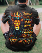 Blessed By God Loved By Jesus Lion Men's All Over Print Shirt - Trunx642395