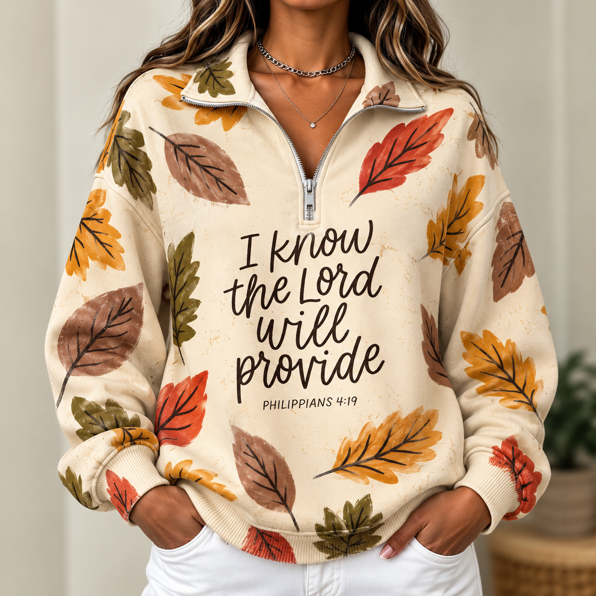 Autumn Leaves Women's Half-zip Sweatshirt NWY076