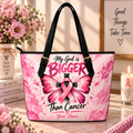 Faith Butterfly Pink Ribbon Personalized Saddle Bag