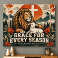 Grace For Every Season Lion And Lamb Canvas