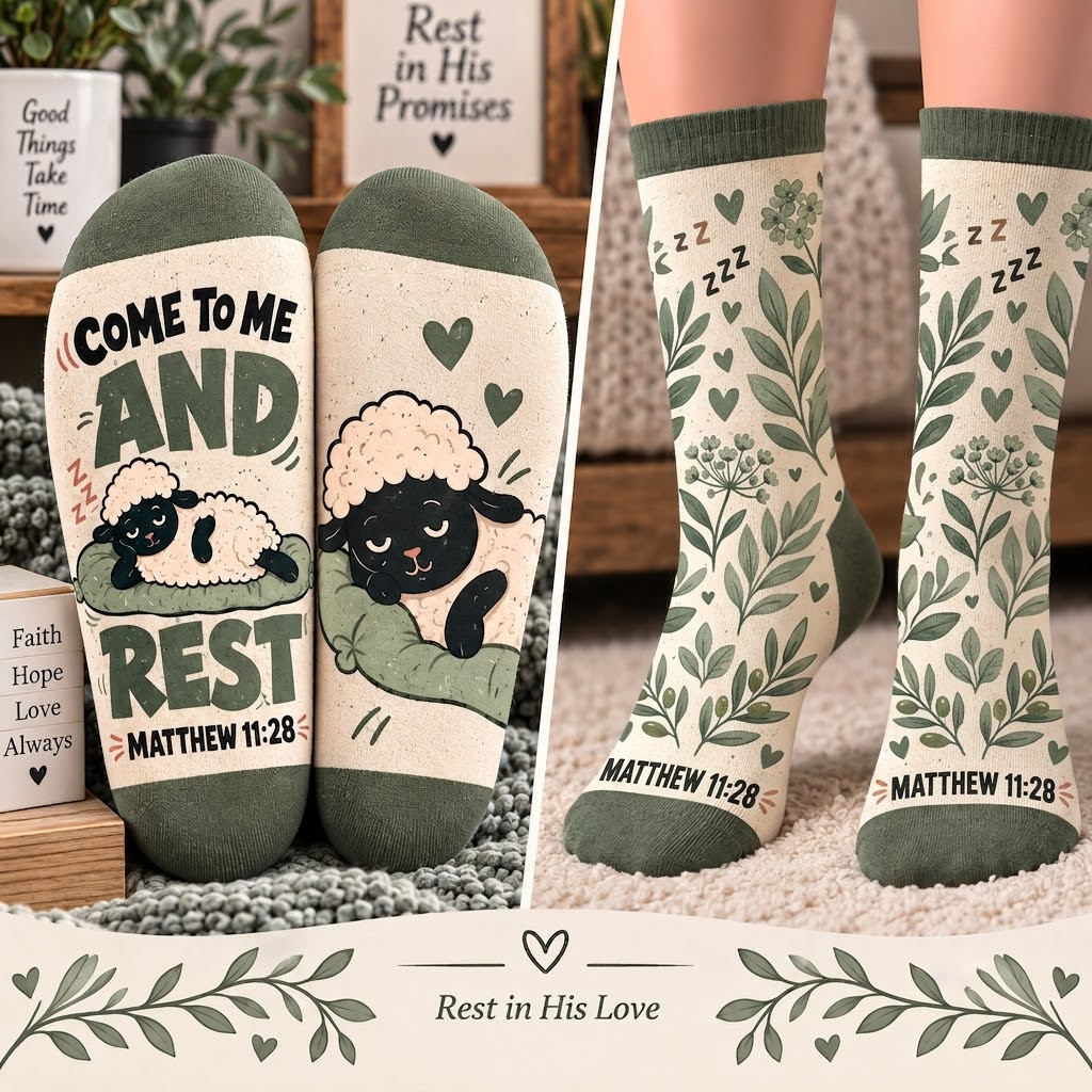 Come to Me and Rest Mid-Tube Socks