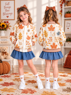Autumn Leaves Kids Baseball Jacket