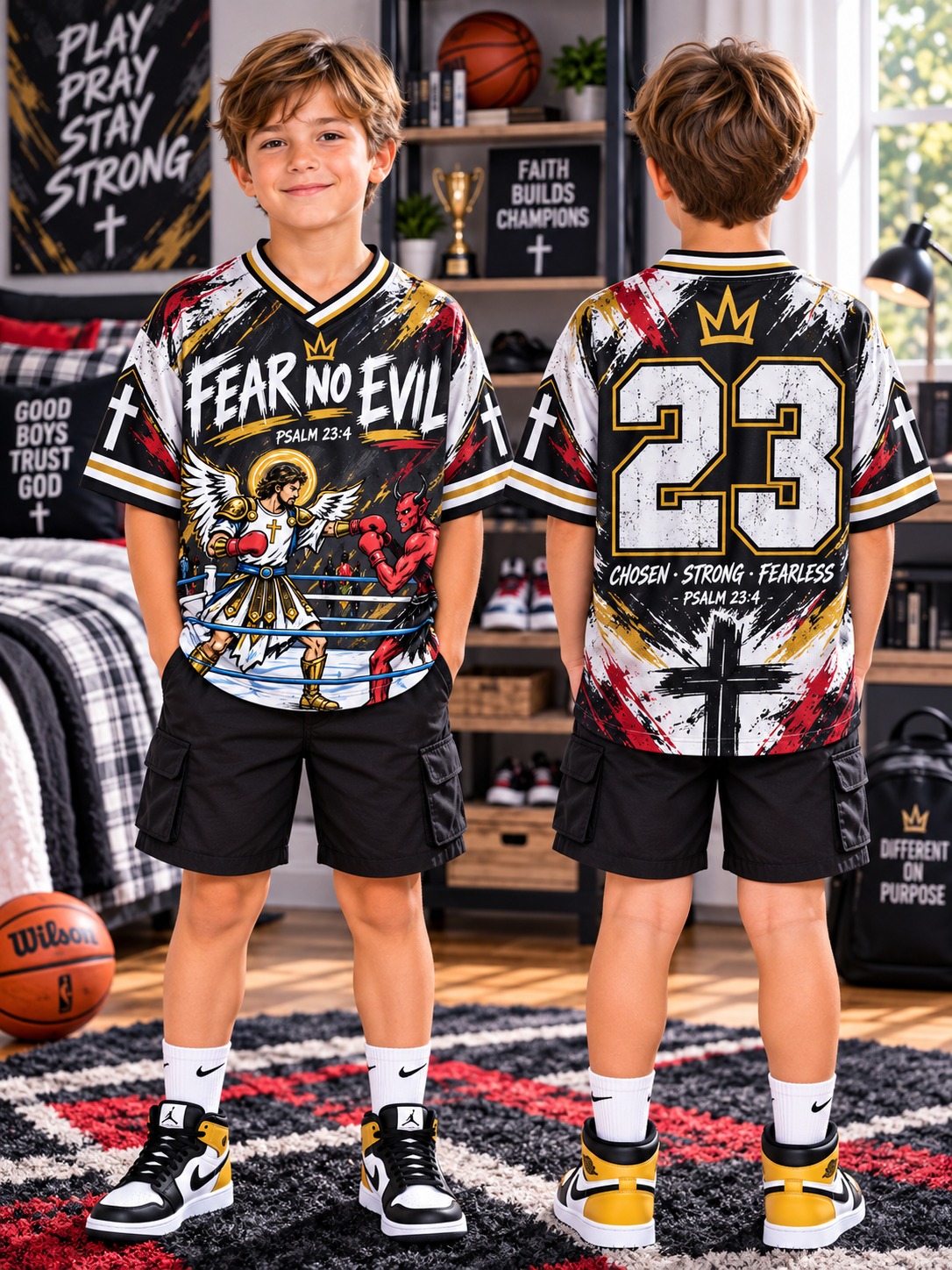I Fear No Evil Archangel Kids T-Shirt Jersey