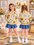 His Mercies Renew Sunflower Kids Baseball Jacket