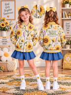 His Mercies Renew Sunflower Kids Baseball Jacket