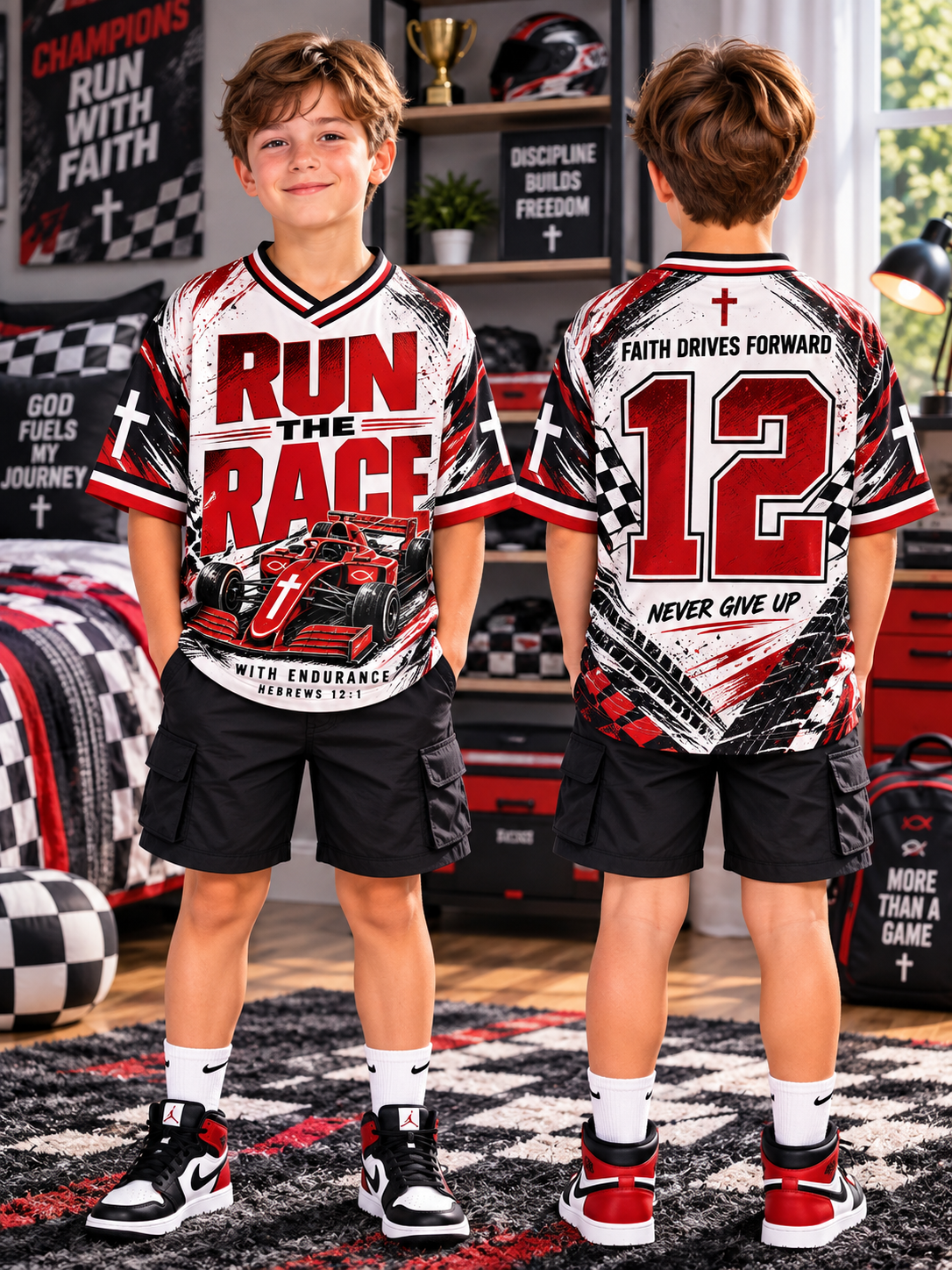 Run The Race With Endurance Kids T-Shirt Jersey