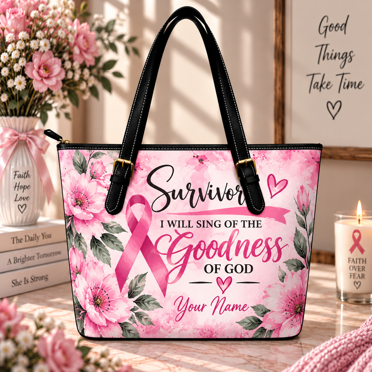 Survivor Goodness of God Personalized Saddle Bag