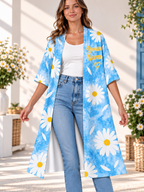 Tie Dye Daisy Personalized Women's Short Sleeved Cape