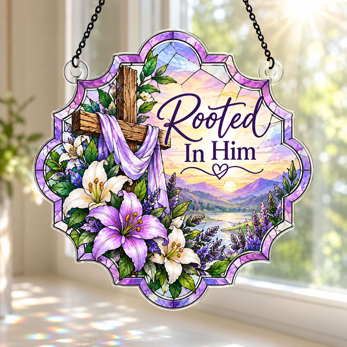 Rooted In Him Acrylic Suncatcher