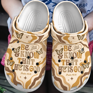 Be Still And Know Butterfly Clogs Shoes