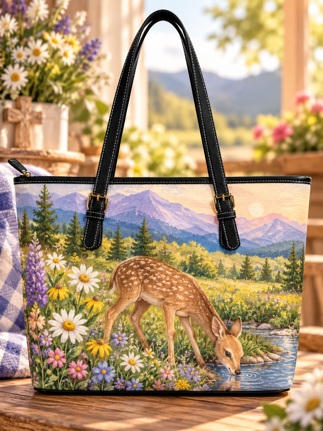 Fawn by the Stream Saddle Bag