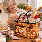 Autumn Pies Personalized Quilted Storage Basket