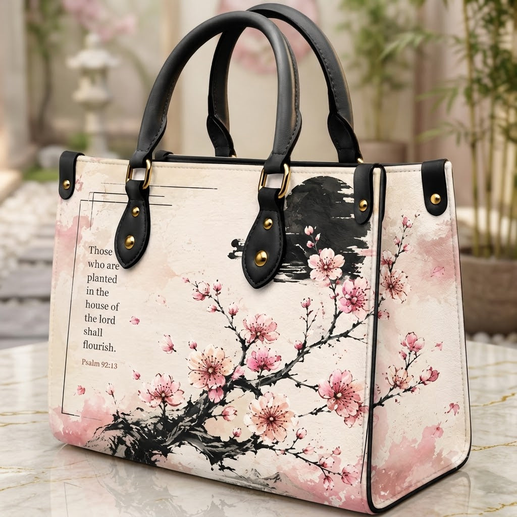 Cherry Blossom PU Leather Handbag