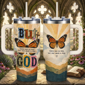 But God Monarch Butterfly 40oz Top Tumbler