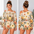 This Little Light of Mine One-Shoulder Top and Shorts Set