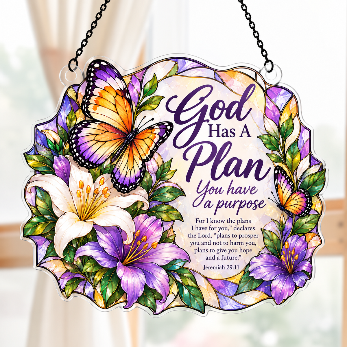 God Has A Plan Acrylic Suncatcher