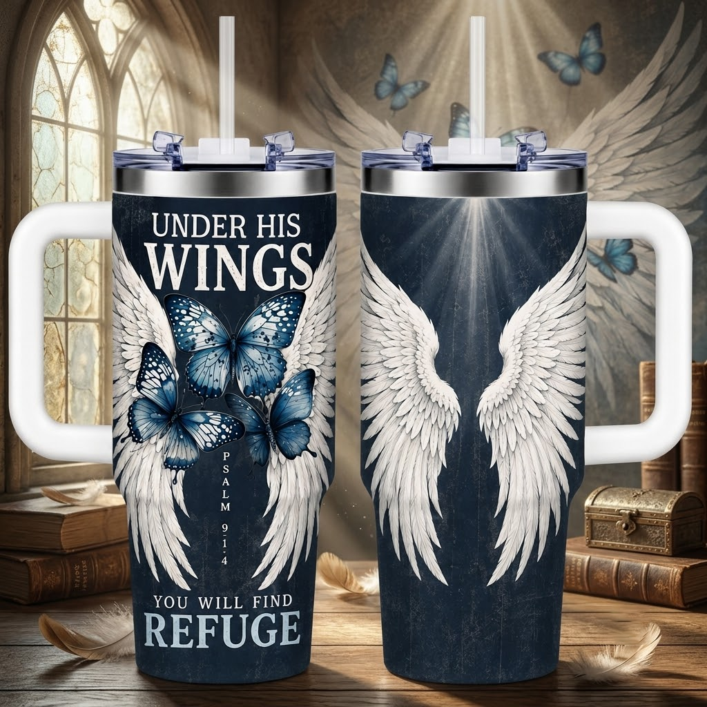 Under His Wings 40oz Top Tumbler