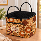 Autumn Pies Personalized Quilted Storage Basket