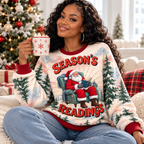 Santa Season's Readings Waffle Sweatshirt