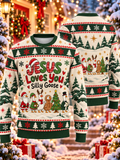 Jesus Loves You Silly Goose Ugly Sweater