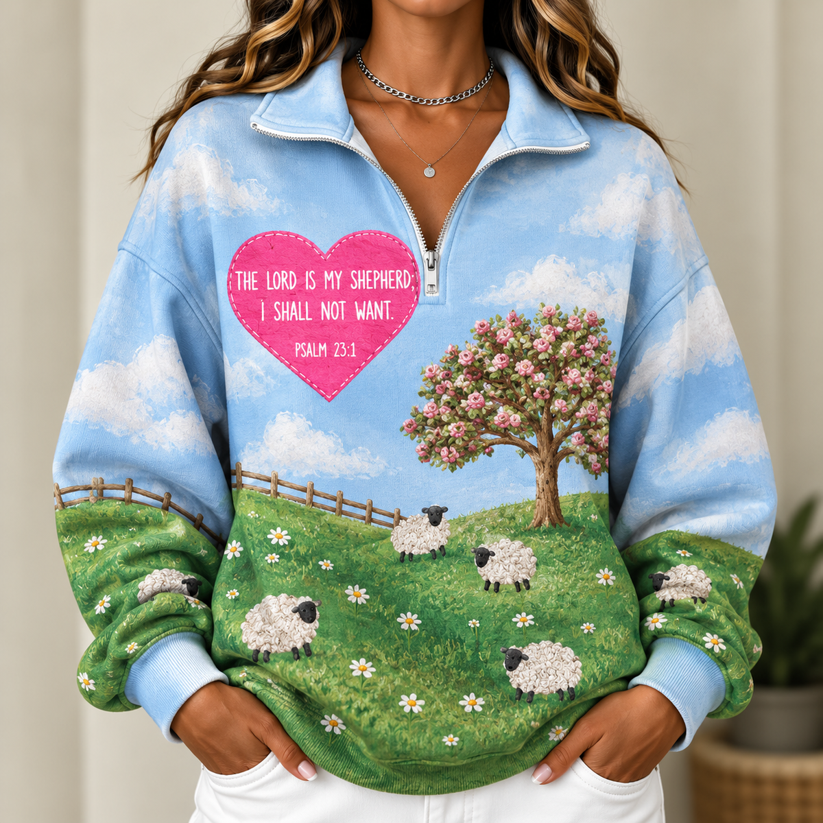 Sheep Meadow Women's Half-zip Sweatshirt NWY076