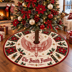 Winged Cross Personalized Christmas Tree Skirt