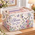Bloom Floral Teddy Bear Personalized Storage Basket