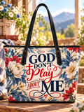 God Don't Play About Me Floral Saddle Bag